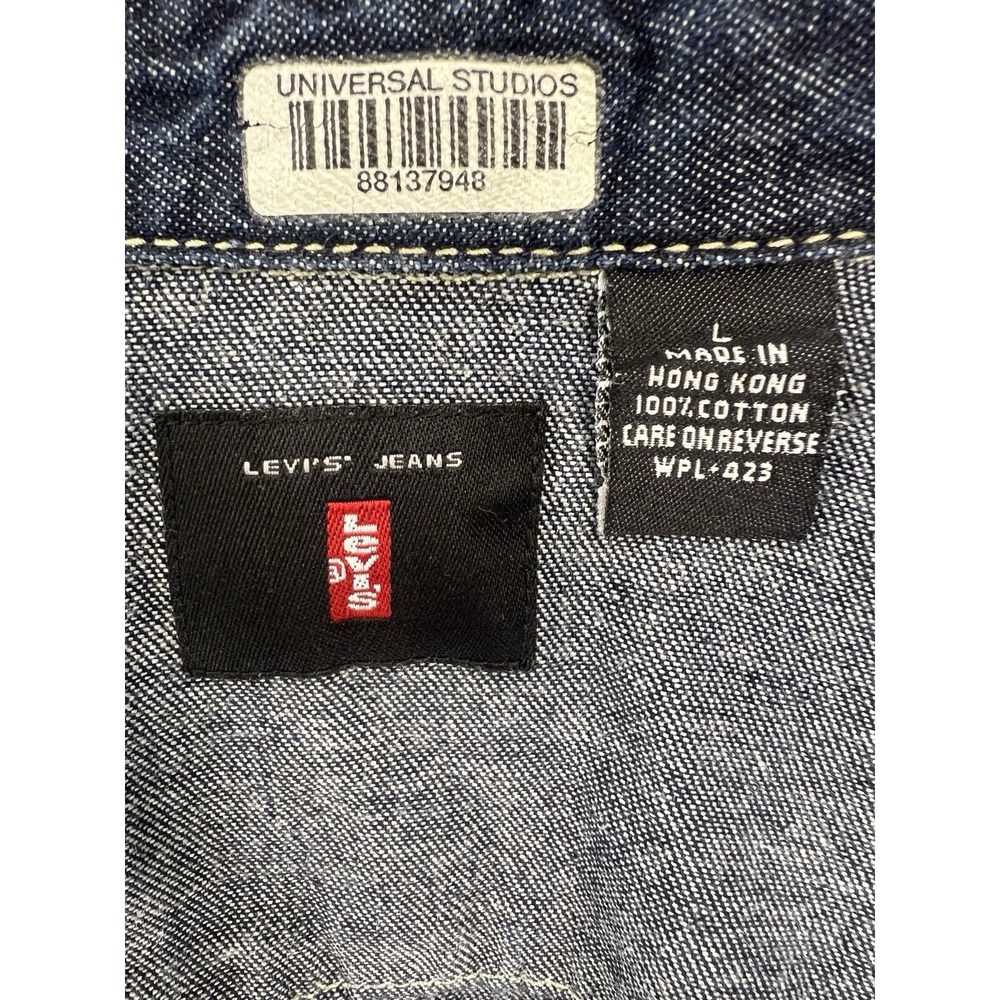 Levi's Shirt Mens L 1998 Universal Studios Wardrobe Denim Western Pearl Snap EUC - Picture 3 of 16